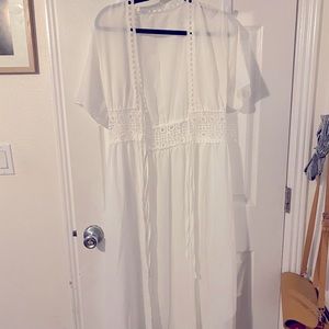 Boho swimsuit coverup, calf length